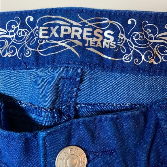 Express Jeans  Sz 6 Blue skinny - Picture 2 of 4